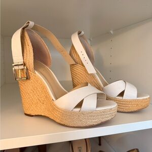 Vince Camuto Elegant White Wedge Sandals